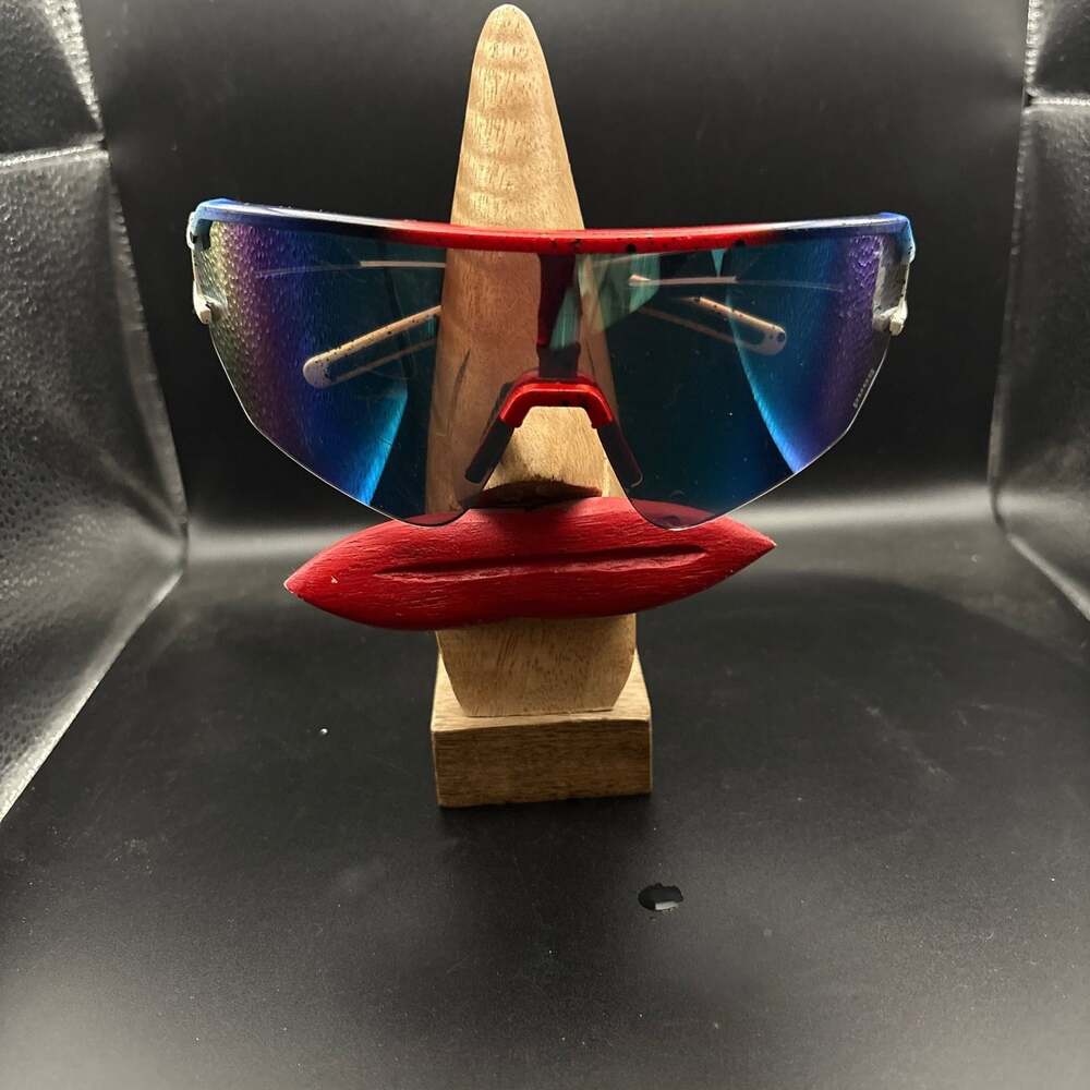 Pugs Gear Red and Blue Speckled Shield Sport Sunglasses